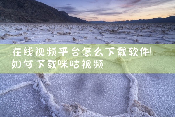 在线视频平台怎么下载软件