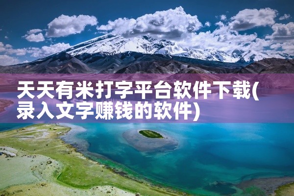 天天有米打字平台软件下载